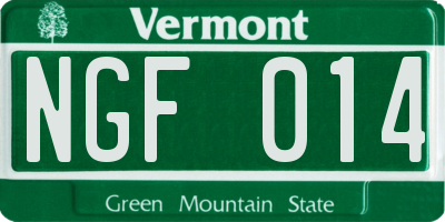 VT license plate NGF014