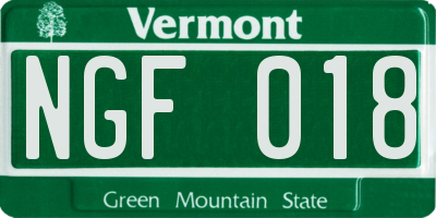 VT license plate NGF018