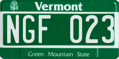 VT license plate NGF023