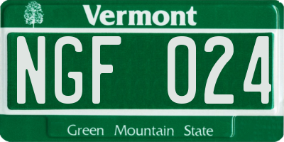 VT license plate NGF024