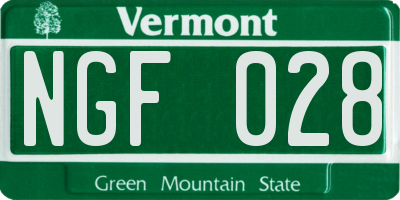 VT license plate NGF028