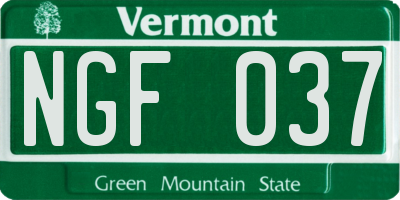VT license plate NGF037