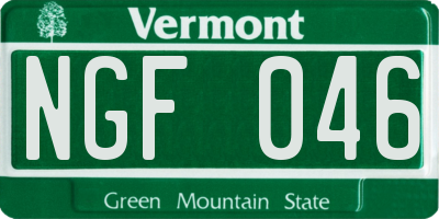 VT license plate NGF046