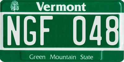 VT license plate NGF048