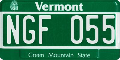 VT license plate NGF055
