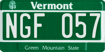VT license plate NGF057