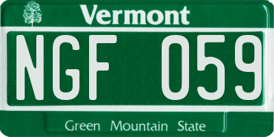 VT license plate NGF059