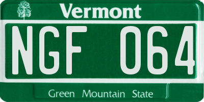 VT license plate NGF064