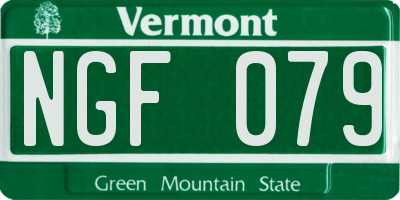VT license plate NGF079