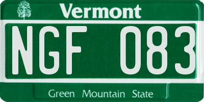 VT license plate NGF083