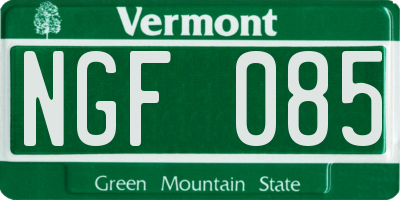 VT license plate NGF085