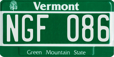 VT license plate NGF086