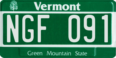 VT license plate NGF091