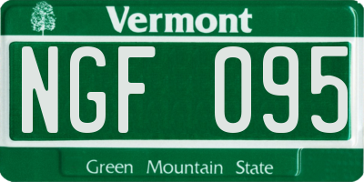 VT license plate NGF095