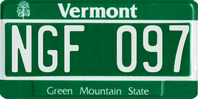 VT license plate NGF097