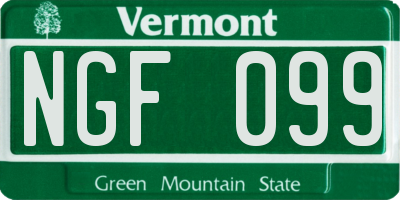 VT license plate NGF099