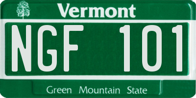 VT license plate NGF101