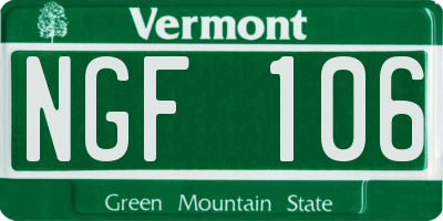VT license plate NGF106