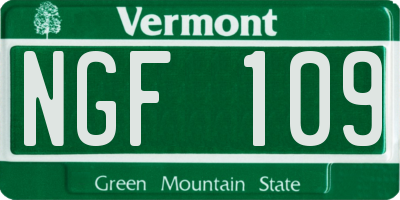 VT license plate NGF109