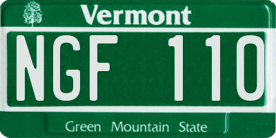 VT license plate NGF110