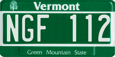 VT license plate NGF112