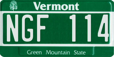 VT license plate NGF114