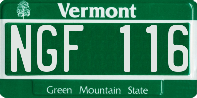 VT license plate NGF116