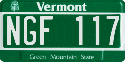 VT license plate NGF117
