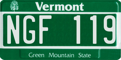 VT license plate NGF119