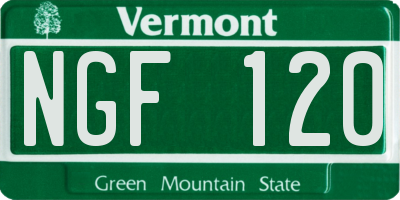 VT license plate NGF120