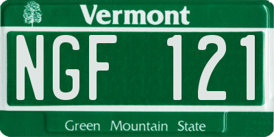 VT license plate NGF121