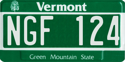 VT license plate NGF124
