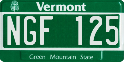 VT license plate NGF125