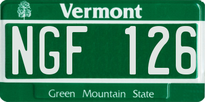 VT license plate NGF126