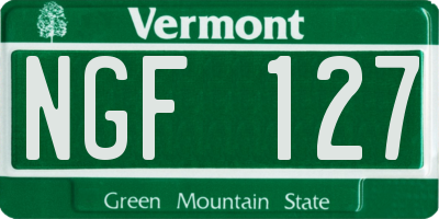 VT license plate NGF127