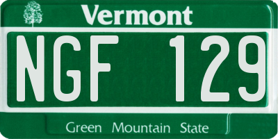 VT license plate NGF129
