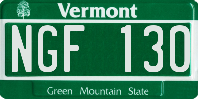 VT license plate NGF130