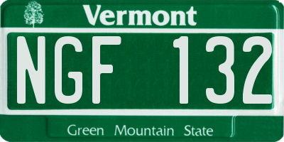 VT license plate NGF132
