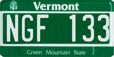 VT license plate NGF133