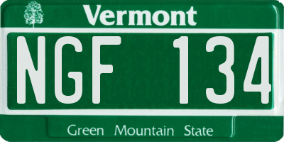 VT license plate NGF134