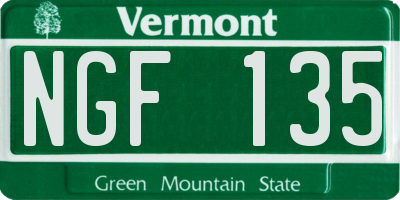 VT license plate NGF135