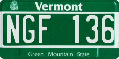 VT license plate NGF136