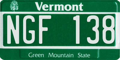 VT license plate NGF138