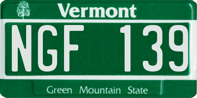 VT license plate NGF139