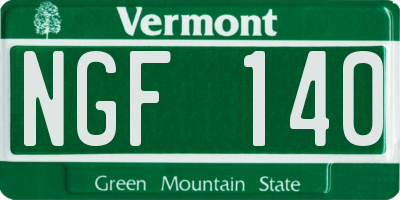 VT license plate NGF140