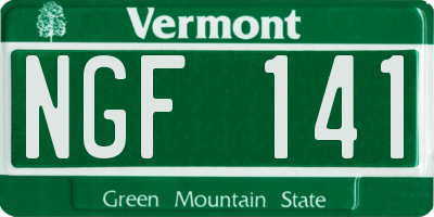 VT license plate NGF141