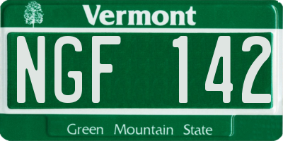 VT license plate NGF142