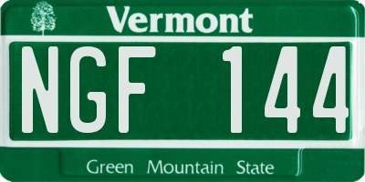 VT license plate NGF144