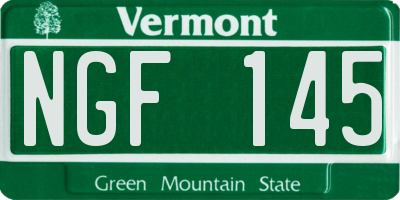 VT license plate NGF145