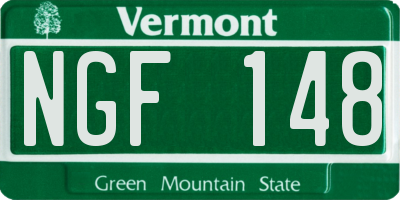 VT license plate NGF148